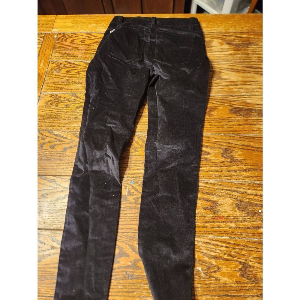 Alice & Olivia Jeans high rise velvet jeans with exposed buttons in black sz 25 - Picture 5 of 5